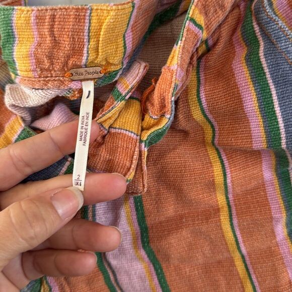 FREE PEOPLE La Paz Slim Striped Crop Pants Size 2 - Picture 6 of 12